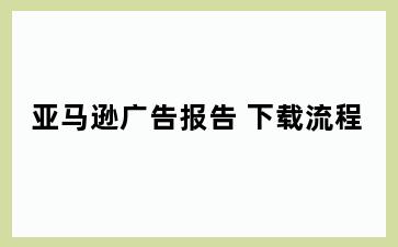 亚马逊广告报告 下载流程